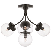 Prescott Medium 4-Light Semi-Flush Mount in Bronze