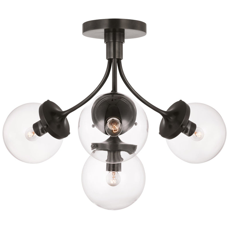 Prescott Medium 4-Light Semi-Flush Mount in Bronze