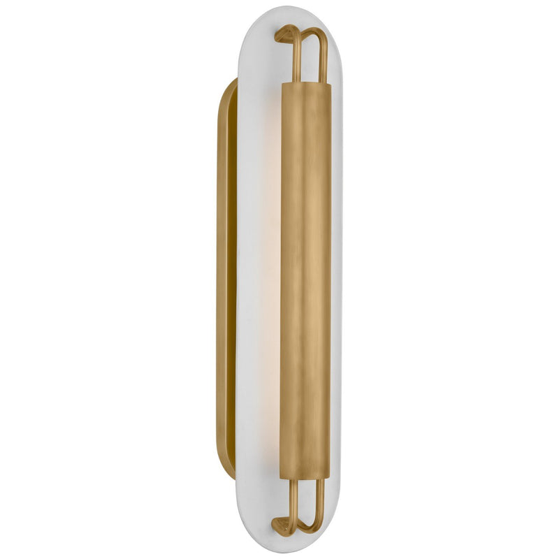 Teline 24" Oval Wall Sconce in Antique-Burnished Brass and Matte White