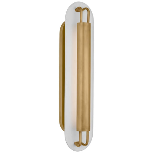 Teline 24" Oval Wall Sconce in Antique-Burnished Brass and Matte White