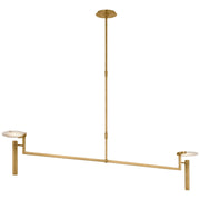 Melange Extra Large 60" Floating Disc Linear Chandelier in Antique-Burnished Brass