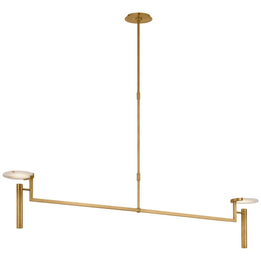 Melange Extra Large 60" Floating Disc Linear Chandelier in Antique-Burnished Brass