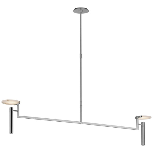 Melange Extra Large 60" Floating Disc Linear Chandelier in Polished Nickel