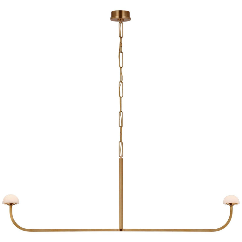 Pedra 56" Linear Chandelier in Antique-Burnished Brass