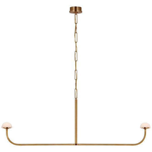 Pedra 56" Linear Chandelier in Antique-Burnished Brass