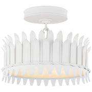 Leslie 12" 2-Light Semi-Flush Mount in Plaster White