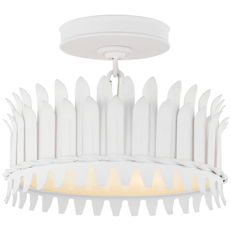 Leslie 12" 2-Light Semi-Flush Mount in Plaster White
