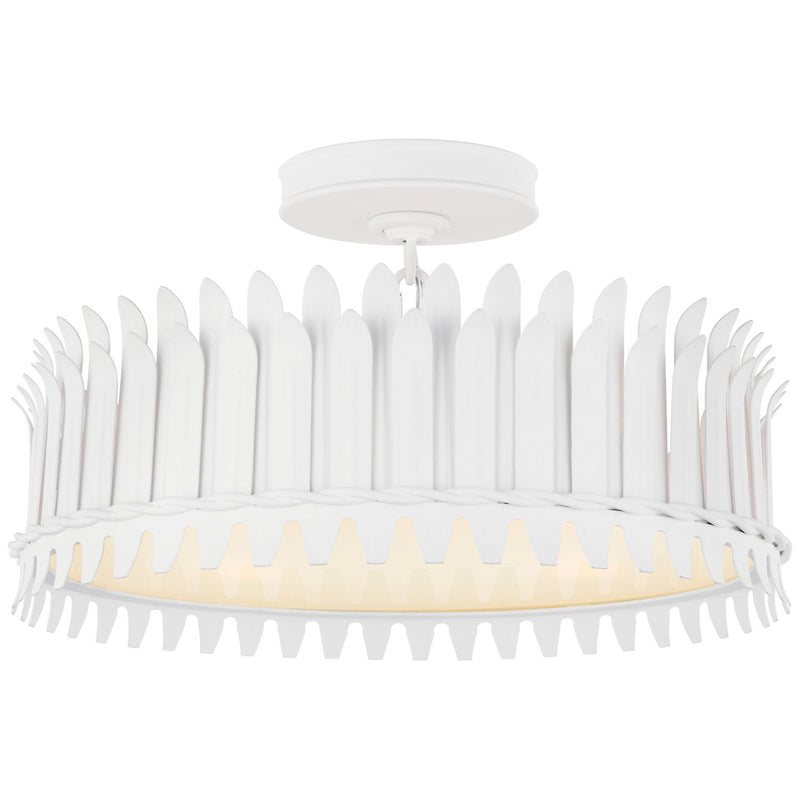 Leslie 16" 4-Light Semi-Flush Mount in Plaster White