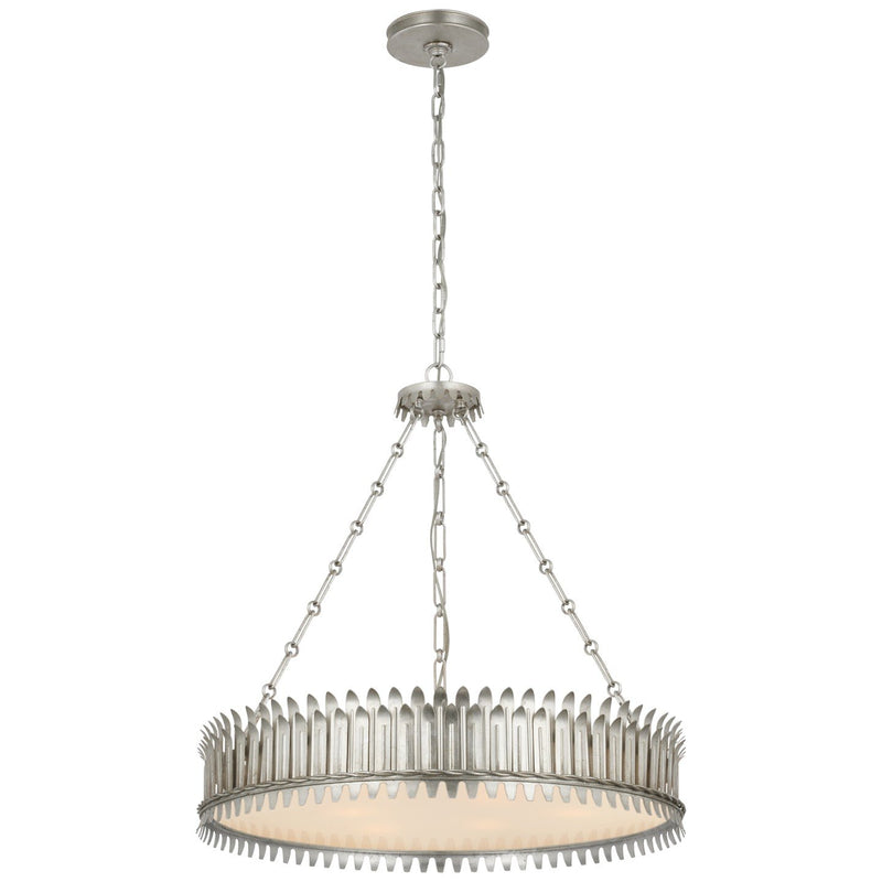 Leslie 27" 6-Light Pendant in Burnished Silver Leaf