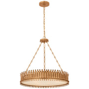 Leslie 27" 6-Light Frosted Acrylic Pendant in Gilded Iron
