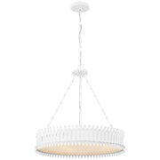 Leslie 27" 6-Light Frosted Acrylic Pendant in Plaster White