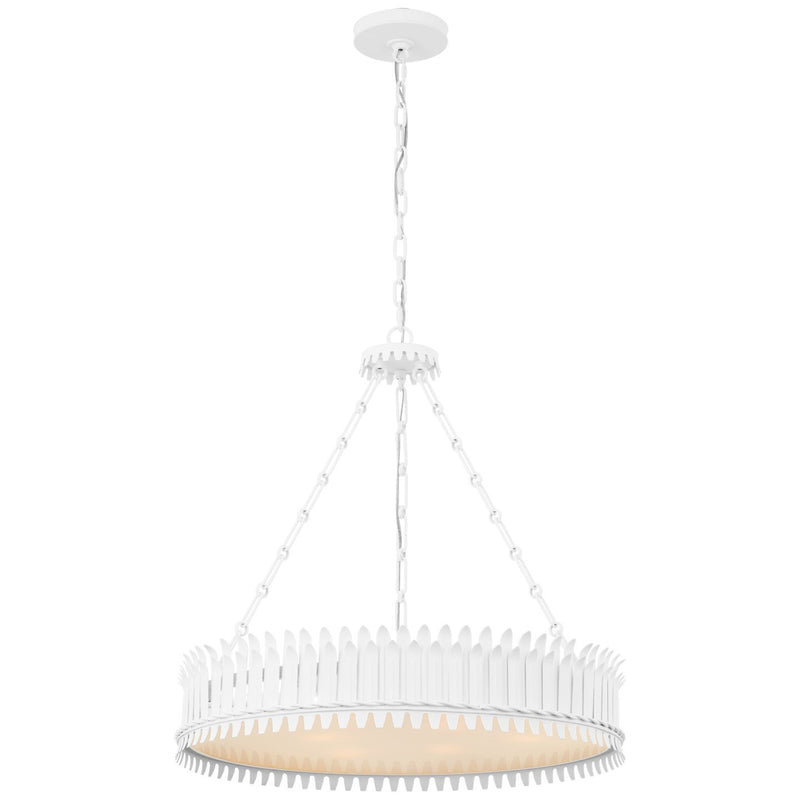 Leslie 27" 6-Light Frosted Acrylic Pendant in Plaster White