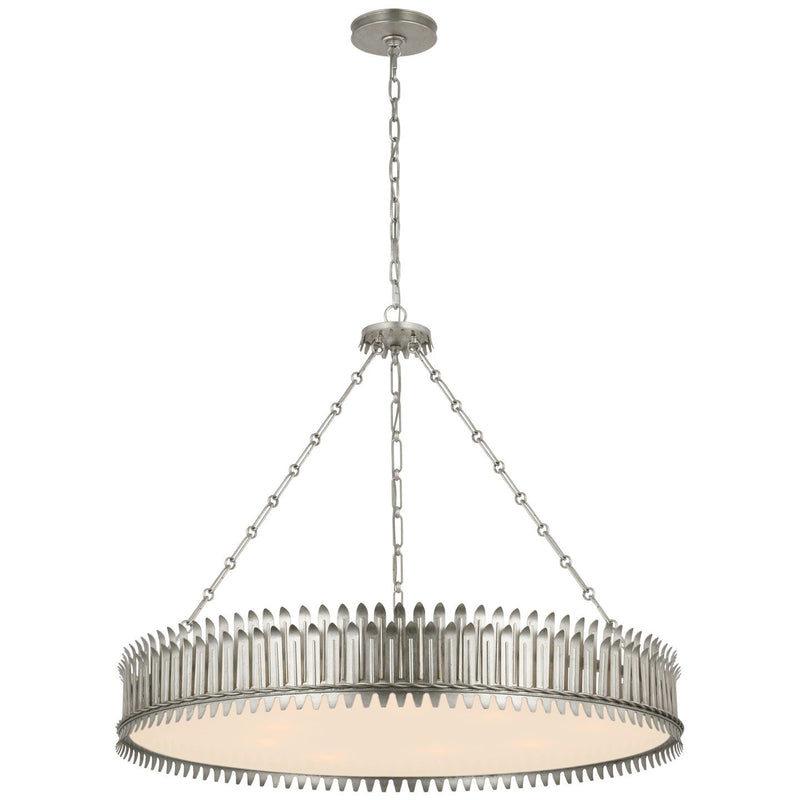 Leslie 37" 9-Light Pendant in Burnished Silver Leaf