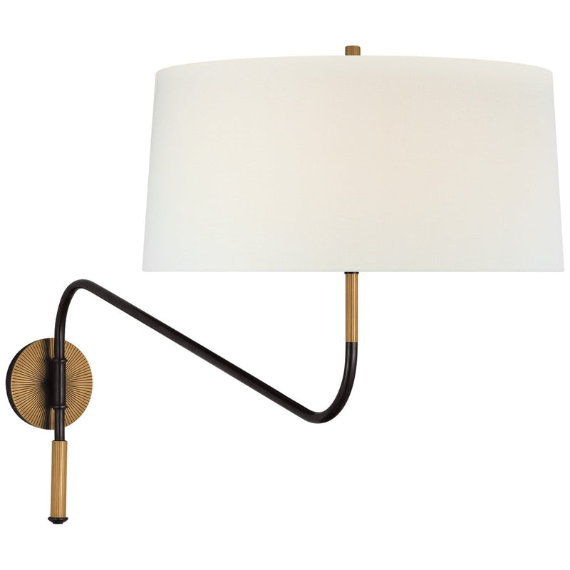Canto Grande Swing Arm Wall Lamp in Bronze and Brass
