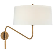 Canto Grande Swing Arm Wall Lamp in Hand-Rubbed Antique Brass