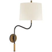 Canto Medium Swing Arm Wall Lamp in Bronze and Brass
