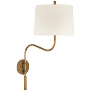 Canto Medium Swing Arm Wall Lamp in Hand-Rubbed Antique Brass
