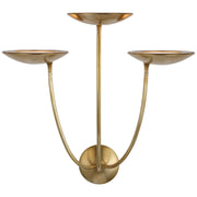 Keira Large Triple Wall Sconce in Hand-Rubbed Antique Brass