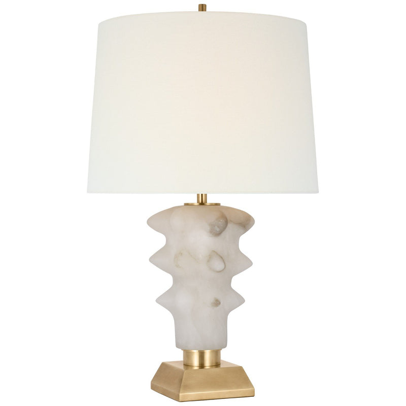 Luxor Medium Table Lamp in Alabaster and Hand-Rubbed Antique Brass