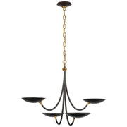 Keira Medium Chandelier in Bronze and Hand-Rubbed Antique Brass