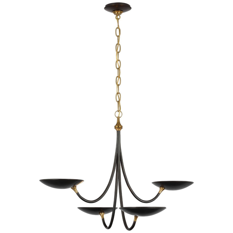 Keira Medium Chandelier in Bronze and Hand-Rubbed Antique Brass