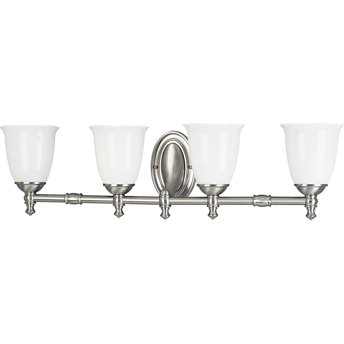 Victorian Four Light Bath in Brushed Nickel