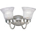 Fluted Glass-Clear Two Light Bath Bracket in Brushed Nickel