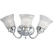 Fluted Glass-Clear Three Light Bath Bracket in Polished Chrome