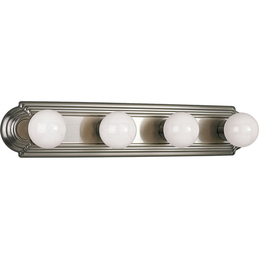 Broadway-Racetrack Four Light Bath Bracket in Brushed Nickel