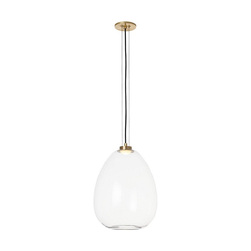 Kapoor Medium Pendant in Clear and Natural Brass