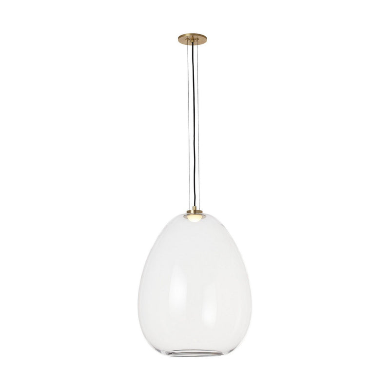 Kapoor Large Pendant in Clear and Natural Brass