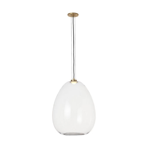 Kapoor Large Pendant in Clear and Natural Brass