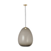 Kapoor Large Pendant in Transparent Smoke and Natural Brass
