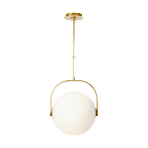 Fues Medium Pendant in Opal Natural Brass