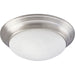 Alabaster Glass Three Light Flush Mount in Brushed Nickel