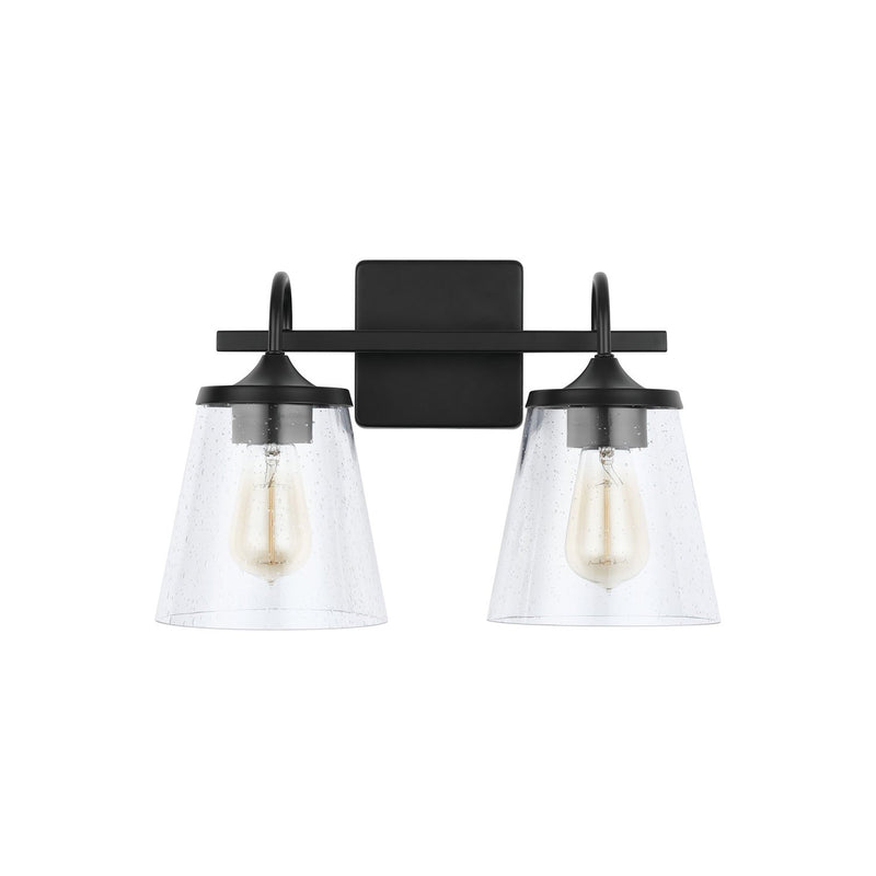 Jayne 2-Light Bath Vanity Light in Matte Black