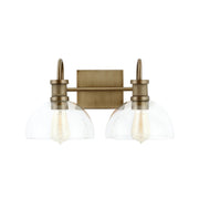 Cassidy 2-Light Bath Vanity Light in Aged Brass