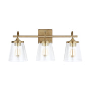 Jayne 3-Light Bath Vanity Light in Aged Brass