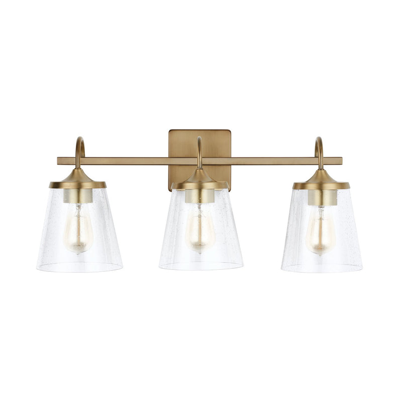 Jayne 3-Light Bath Vanity Light in Aged Brass