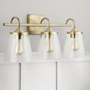 Jayne 3-Light Bath Vanity Light in Aged Brass