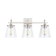 Jayne 3-Light Bath Vanity Light in Brushed Nickel