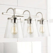 Jayne 3-Light Bath Vanity Light in Brushed Nickel