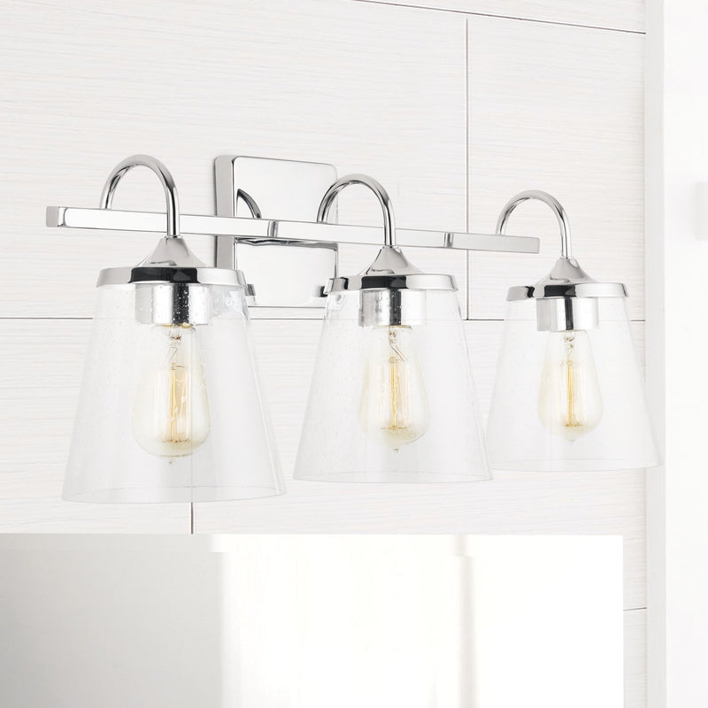 Jayne 3-Light Bath Vanity Light in Chrome