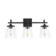 Jayne 3-Light Bath Vanity Light in Matte Black
