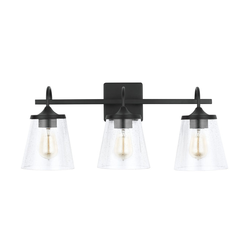 Jayne 3-Light Bath Vanity Light in Matte Black