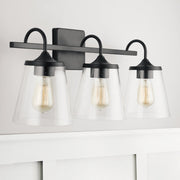 Jayne 3-Light Bath Vanity Light in Matte Black