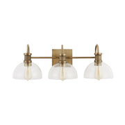 Cassidy 3-Light Bath Vanity Light in Aged Brass