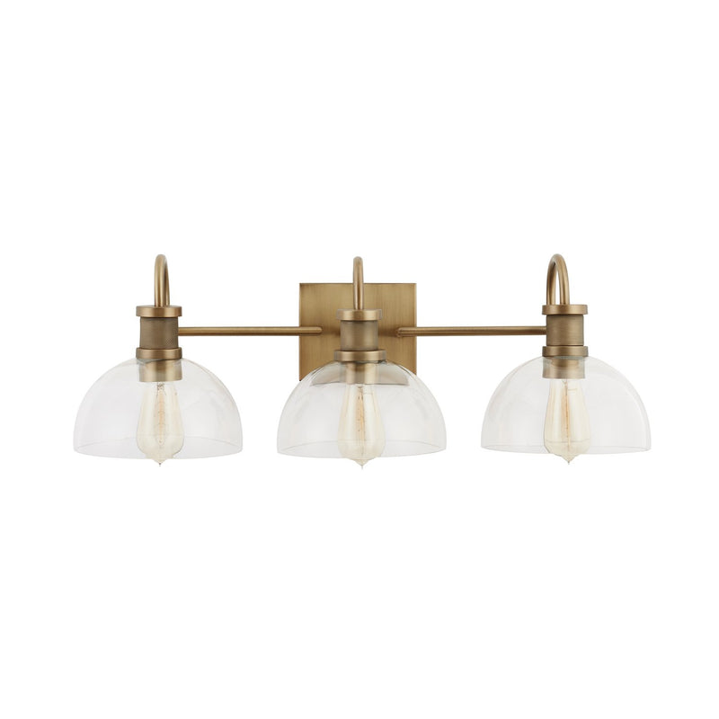 Cassidy 3-Light Bath Vanity Light in Aged Brass