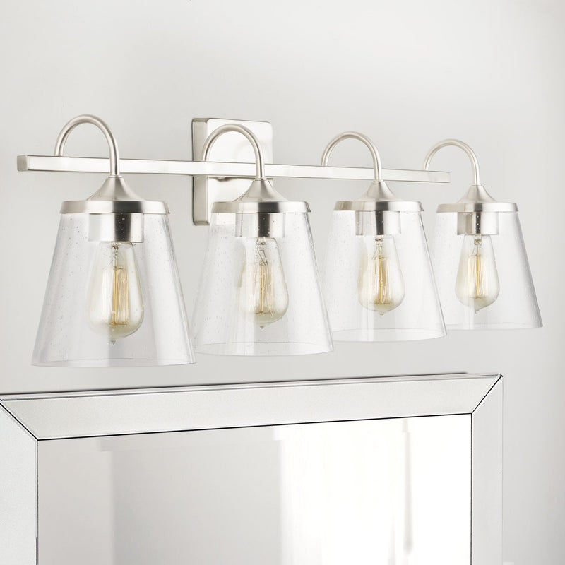 Jayne 4-Light Bath Vanity Light in Brushed Nickel
