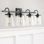 Jayne 4-Light Bath Vanity Light in Matte Black